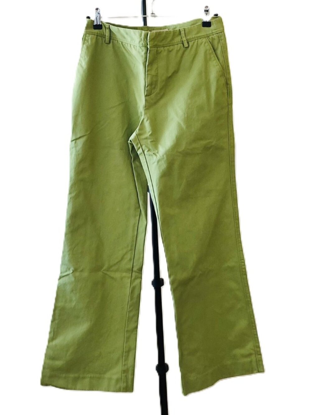 Eddie Bauer Mercer Fit Pants High rise Boot Cut Lime Green 100% Cotton Petite 8